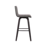 30 Inch Gray and Black Swivel Iron Bar Stool With Footrest