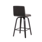 30 Inch Gray and Black Swivel Iron Bar Stool With Footrest