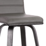 30 Inch Gray and Black Swivel Iron Bar Stool With Footrest