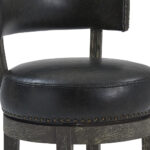 26-Inch Modern Black Faux Leather Swivel Counter Height Bar Stool
