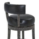 26-Inch Modern Black Faux Leather Swivel Counter Height Bar Stool