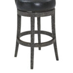 26-Inch Modern Black Faux Leather Swivel Counter Height Bar Stool