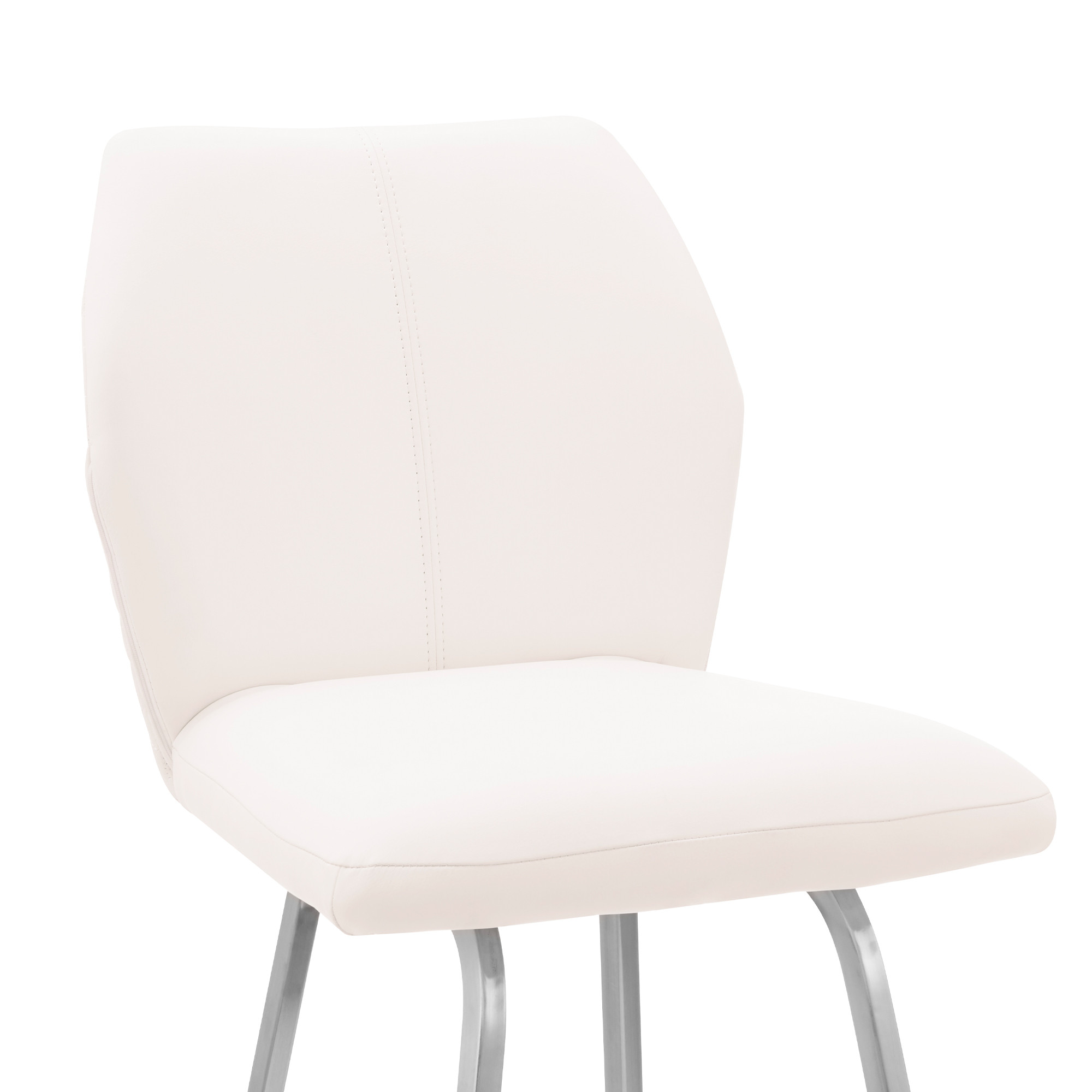 38" White Faux Leather And Iron Modern Bar Stool 8 38" White Faux Leather And Iron Modern Bar Stool - Image 8