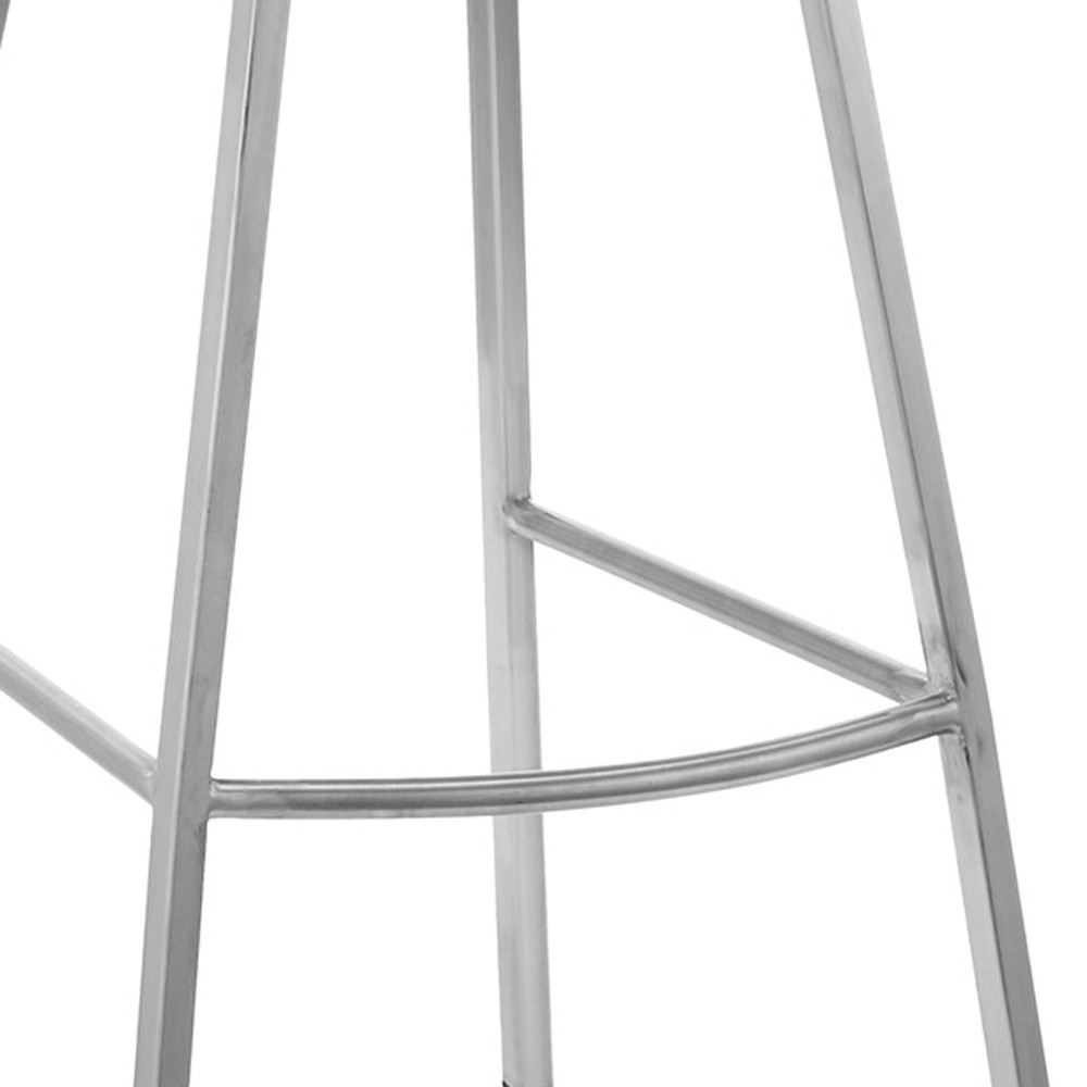 38" White Faux Leather And Iron Modern Bar Stool 9 38" White Faux Leather And Iron Modern Bar Stool - Image 9