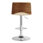 42” Cream Faux Leather Adjustable Swivel Bar Stool