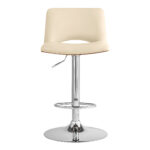 42” Cream Faux Leather Adjustable Swivel Bar Stool