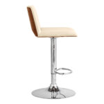 42” Cream Faux Leather Adjustable Swivel Bar Stool