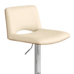 42” Cream Faux Leather Adjustable Swivel Bar Stool