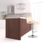 42” Cream Faux Leather Adjustable Swivel Bar Stool