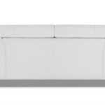 75 Inch White and Black Italian Leather Loveseat