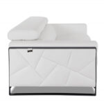 75 Inch White and Black Italian Leather Loveseat