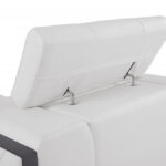 75 Inch White and Black Italian Leather Loveseat
