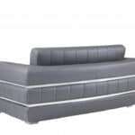 75 Inch Gray and Silver Italian Leather Loveseat for Two