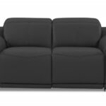 Gray and Silver Italian Leather Power Reclining Loveseat (Seats 2)