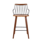 26-Inch Brown Wood and Iron Counter Height Bar Stool 15 26-Inch Brown Wood and Iron Counter Height Bar Stool