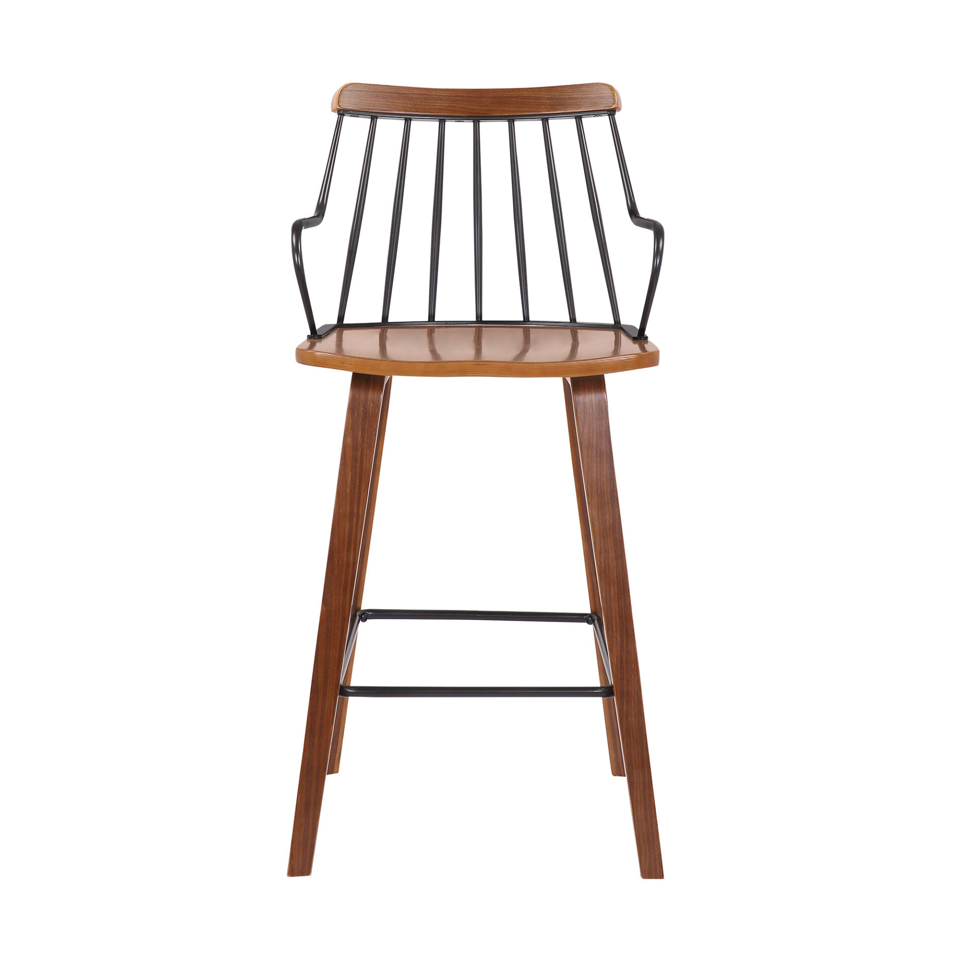 26-Inch Brown Wood and Iron Counter Height Bar Stool 6 26-Inch Brown Wood and Iron Counter Height Bar Stool - Image 6