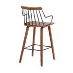 26-Inch Brown Wood and Iron Counter Height Bar Stool 13 26-Inch Brown Wood and Iron Counter Height Bar Stool