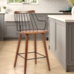 26-Inch Brown Wood and Iron Counter Height Bar Stool 10 26-Inch Brown Wood and Iron Counter Height Bar Stool