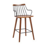26-Inch Brown Wood and Iron Counter Height Bar Stool 11 26-Inch Brown Wood and Iron Counter Height Bar Stool