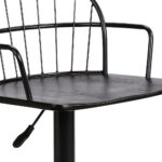 23 Inch Adjustable Black Wood and Metal Bar Stool 16 23 Inch Adjustable Black Wood and Metal Bar Stool
