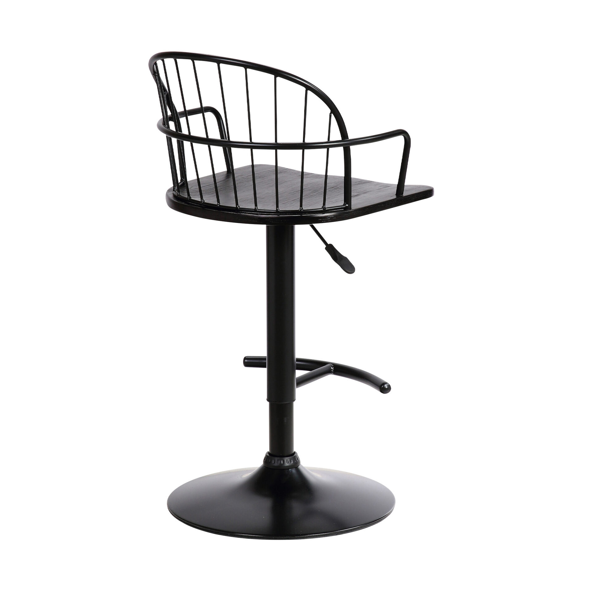 23 Inch Adjustable Black Wood and Metal Bar Stool 5 23 Inch Adjustable Black Wood and Metal Bar Stool - Image 5