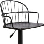 23 Inch Adjustable Black Wood and Metal Bar Stool 17 23 Inch Adjustable Black Wood and Metal Bar Stool