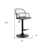 23 Inch Adjustable Black Wood and Metal Bar Stool 18 23 Inch Adjustable Black Wood and Metal Bar Stool