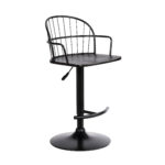23 Inch Adjustable Black Wood and Metal Bar Stool 10 23 Inch Adjustable Black Wood and Metal Bar Stool
