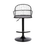 23 Inch Adjustable Black Wood and Metal Bar Stool 12 23 Inch Adjustable Black Wood and Metal Bar Stool