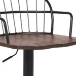 23 Inch Adjustable Walnut and Black Modern Industrial Bar Stool 14 23 Inch Adjustable Walnut and Black Modern Industrial Bar Stool