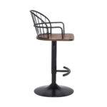 23 Inch Adjustable Walnut and Black Modern Industrial Bar Stool 11 23 Inch Adjustable Walnut and Black Modern Industrial Bar Stool