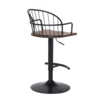 23 Inch Adjustable Walnut and Black Modern Industrial Bar Stool 12 23 Inch Adjustable Walnut and Black Modern Industrial Bar Stool