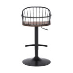 23 Inch Adjustable Walnut and Black Modern Industrial Bar Stool 13 23 Inch Adjustable Walnut and Black Modern Industrial Bar Stool