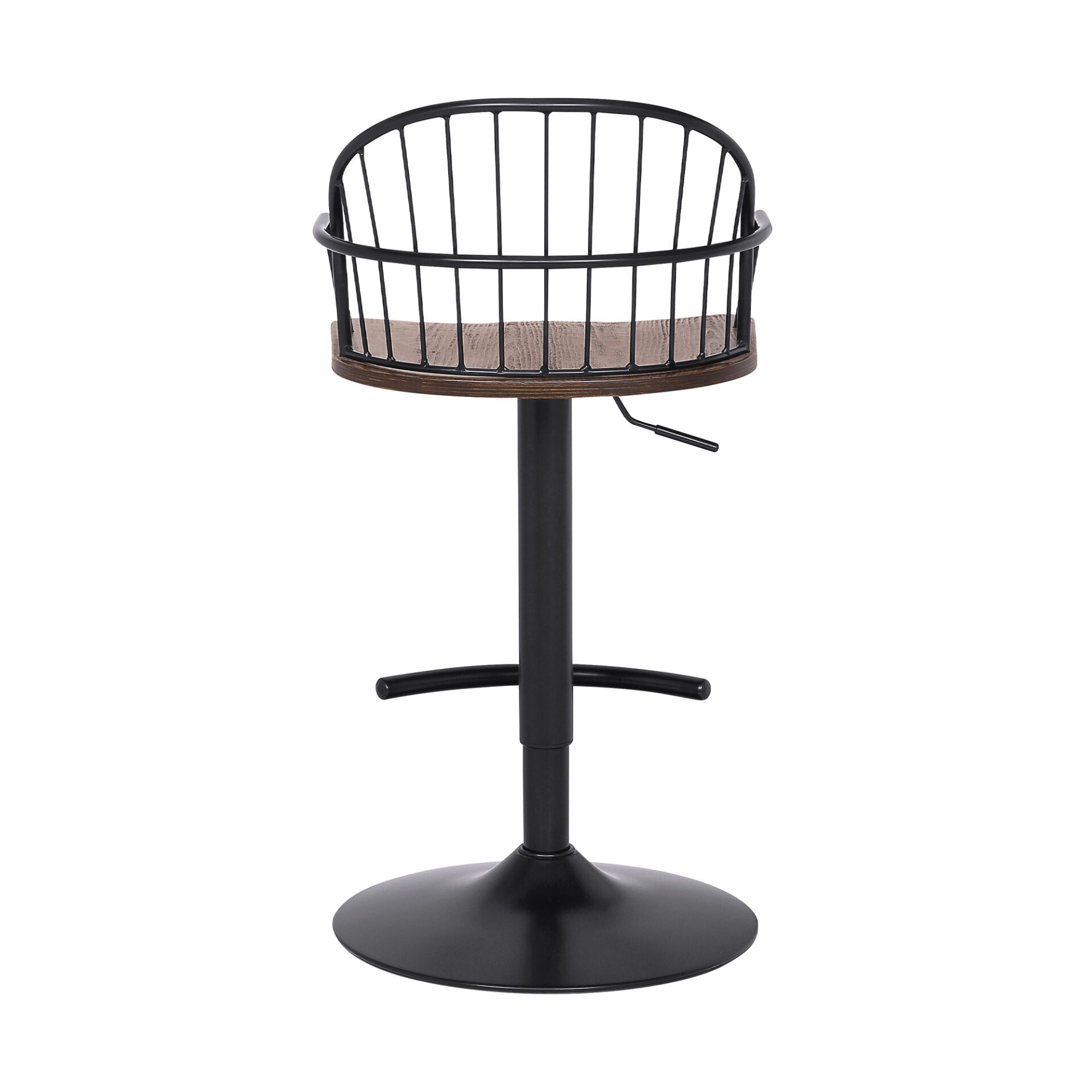 23 Inch Adjustable Walnut and Black Modern Industrial Bar Stool 5 23 Inch Adjustable Walnut and Black Modern Industrial Bar Stool - Image 5