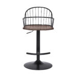 23 Inch Adjustable Walnut and Black Modern Industrial Bar Stool 10 23 Inch Adjustable Walnut and Black Modern Industrial Bar Stool