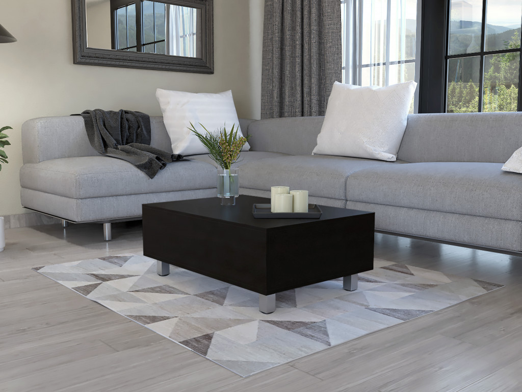 32 Inch Black Lift Top Coffee Table With Storage Shelf 4 32 Inch Black Lift Top Coffee Table With Storage Shelf - Image 4
