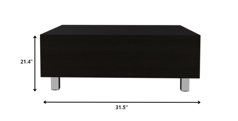 32 Inch Black Lift Top Coffee Table With Storage Shelf 5 32 Inch Black Lift Top Coffee Table With Storage Shelf - Image 5