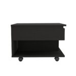 22" Black Lift Top Coffee Table with Drawer and Wheels