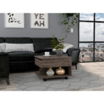 22" Dark Brown Modern Lift Top Coffee Table With Drawer 9 22" Dark Brown Modern Lift Top Coffee Table With Drawer