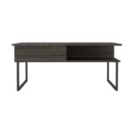 41 Inch Gray Onyx Lift Top Coffee Table With Shelves
