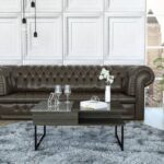41 Inch Gray Onyx Lift Top Coffee Table With Shelves