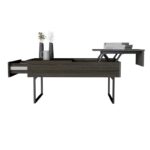 39 Inch Espresso Black Lift Top Coffee Table With Drawer