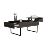 39 Inch Espresso Black Lift Top Coffee Table With Drawer