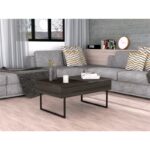 39 Inch Espresso Black Lift Top Coffee Table With Drawer