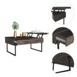 40 Inch Dark Brown Black Metal Lift Top Coffee Table 10 40 Inch Dark Brown Black Metal Lift Top Coffee Table