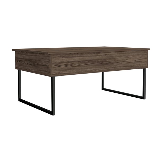 41-Inch Dark Brown Black Metal Lift Top Coffee Table 1 41-Inch Dark Brown Black Metal Lift Top Coffee Table