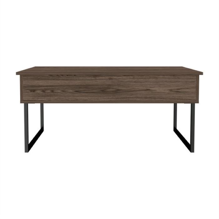 41-Inch Dark Brown Black Metal Lift Top Coffee Table 6 41-Inch Dark Brown Black Metal Lift Top Coffee Table - Image 6