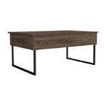 41-Inch Dark Brown Black Metal Lift Top Coffee Table 14 41-Inch Dark Brown Black Metal Lift Top Coffee Table