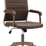 Espresso Faux Leather Office Chair with Adjustable Height and Tilt