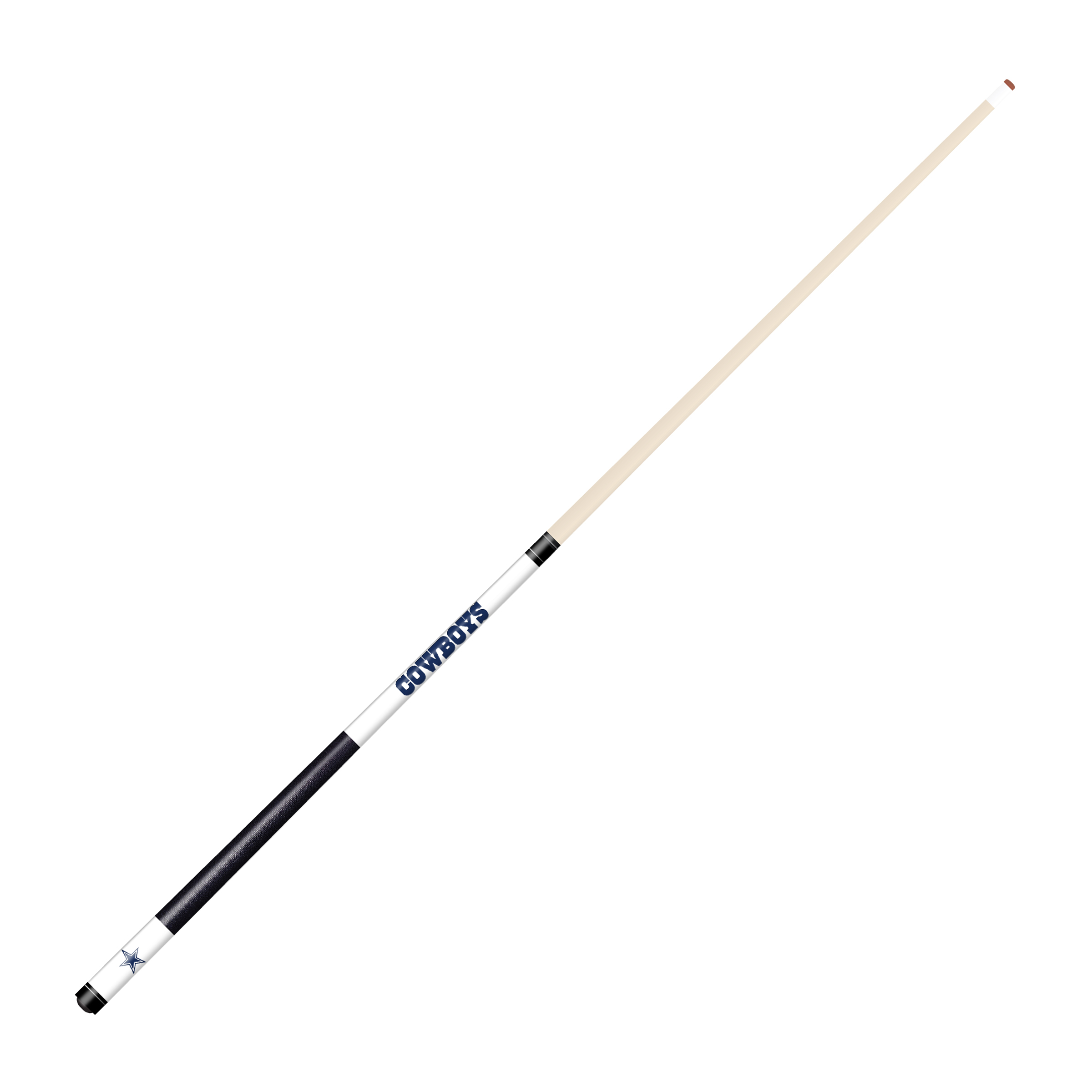 dallas cowboys laser etched maple billiard cue with linen wrap